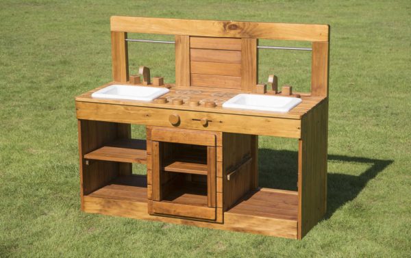 Wooden Outdoor Kitchen & Bench
