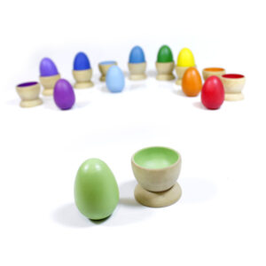 10 Coloured Eggs & Natural Cups