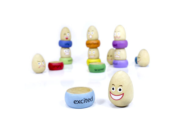 Set of 12 Wooden Emotions Eggs